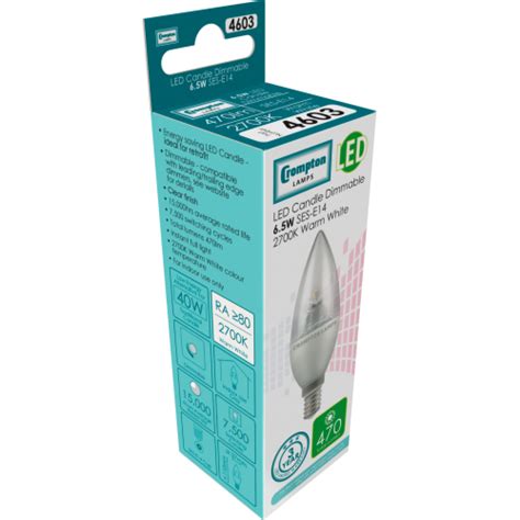 Crompton Led Dimmable Clear Candle W Ses E Electric Vault Ltd