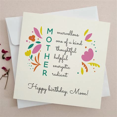 Happy Birthday Mom Card, Birthday Card for Mom, Mother Birthday Card ...