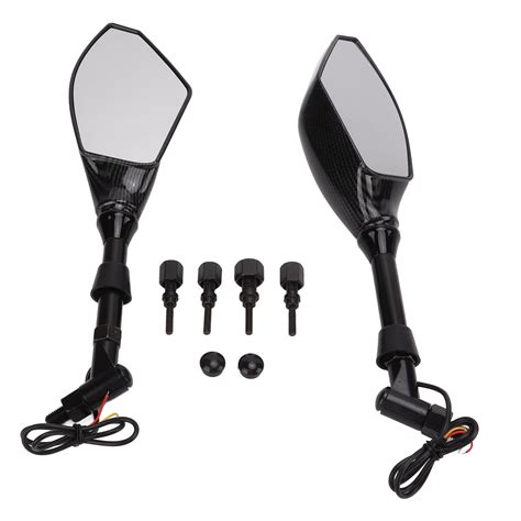 Rear View Mirrors With Led Turn Signals Motorcycle Indicator Left