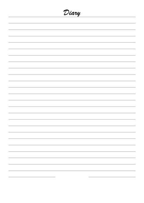 Diary Template printable pdf download