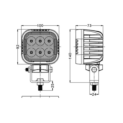 9 32VDC 60W LED Work Lamp For Heavy Duty Trucks Vehicles Offroad