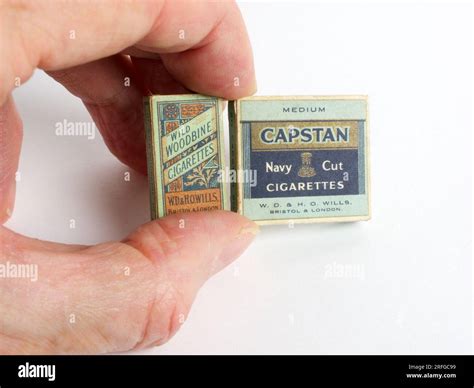 Vintage Miniature Packets Of Cigarettes 27mm High 20 Capstan Navy Cut