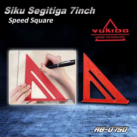 Penggaris Siku Segitiga Aumunium Siku Tukang Inch Speed Square For