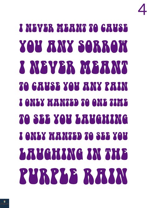 Purple Rain Lyrics Print Prince Inspired Music Poster. | Etsy