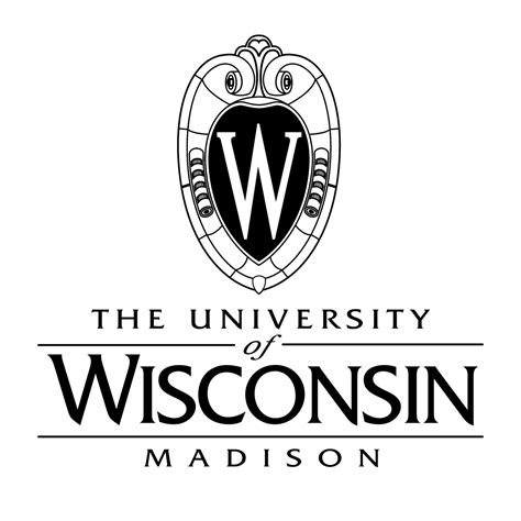 The University of Wisconsin Madison Logo Black and White (1) – Brands Logos