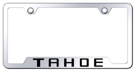 Chevy Tahoe Logo Mirrored Chrome Stainless Steel License Plate Frame by ...