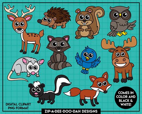 Forest Animals Clipart Set Zip A Dee Doo Dah Designs Forest Animals