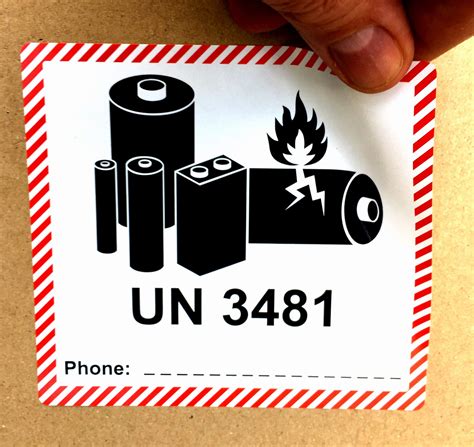 1 2 X 5 IATA Dangerous Goods Label Lithium Battery