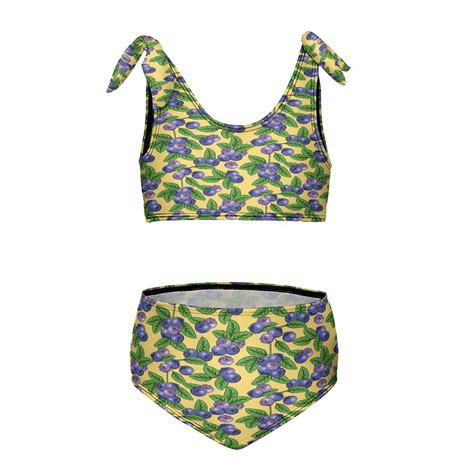 Blueberries Pattern Girl S Piece Bikini Set Beach Sport Swimsuit Swimwear Y Cm