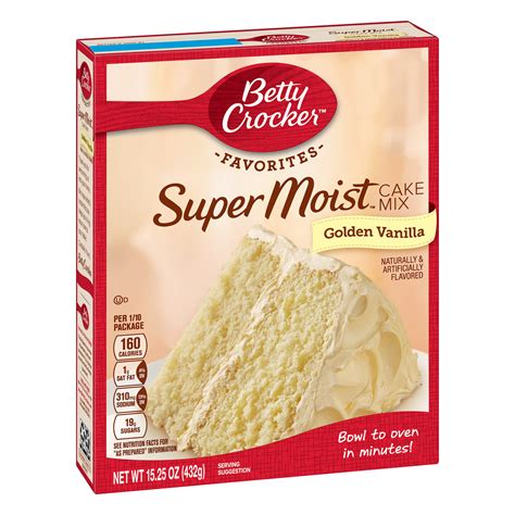 Betty Crocker Super Moist Golden Vanilla Cake Mix 1525 Box