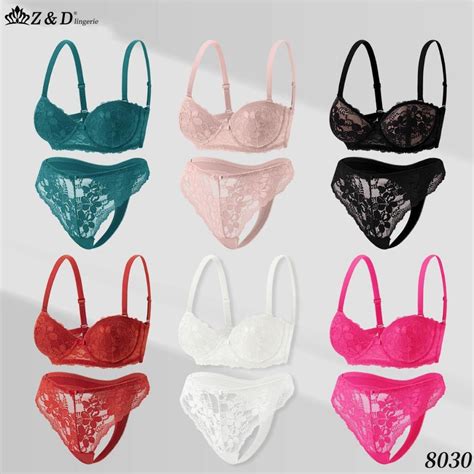 Lingerie Conjunto Aro E Bojo Rendado Calcinha Fio Dental 8030 Shopee Brasil