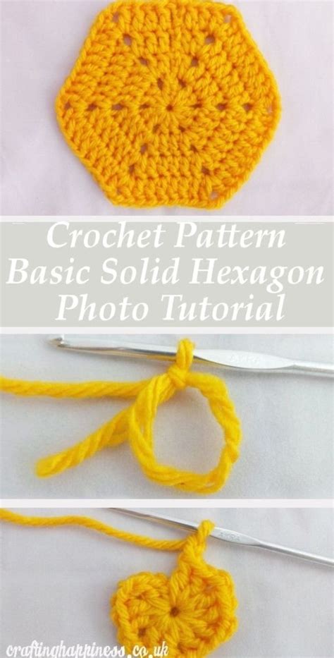 Crochet Solid Hexagon Step By Step For Beginners Crafting Happiness