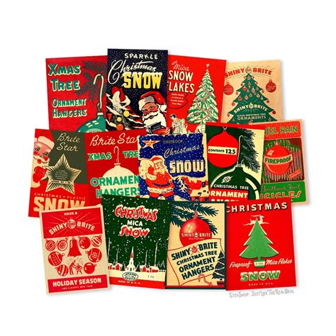 Vintage Christmas Box Covers Assortment Size of Cuts Vary From 2.75 3 ...