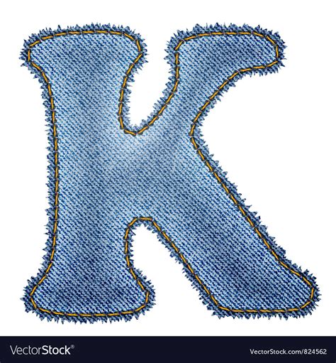 Jeans Alphabet Denim Letter K Royalty Free Vector Image