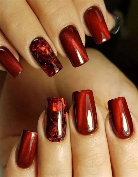 Red Short Cat Eye Nails Red Nail Designs Fall Nail Art Designs