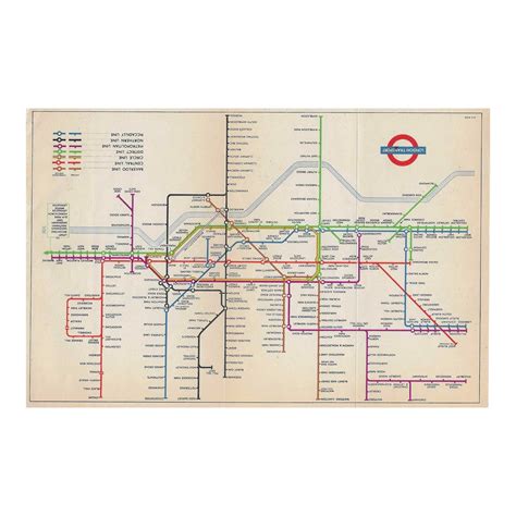 Vintage London Underground Map | Chairish