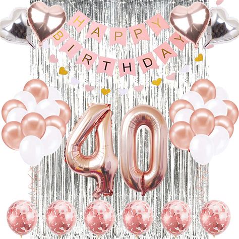 Buy 40th Birthday Decorations Banner Balloon Happy Birthday Banner