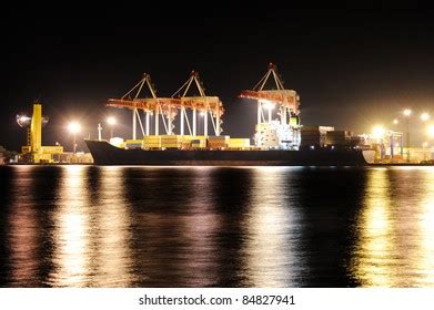 Container Cargo Ship Port Night Stock Photo 84827941 | Shutterstock