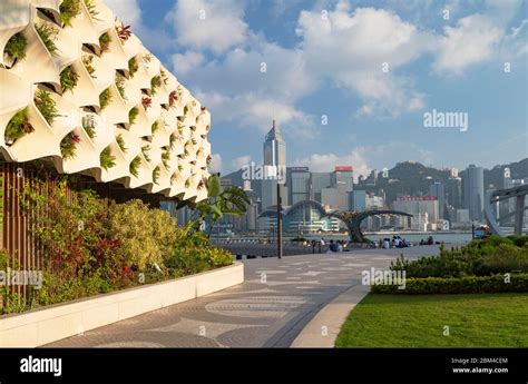 Salisbury Garden and Hong Kong Island skyline, Kowloon, Hong Kong Stock Photo - Alamy