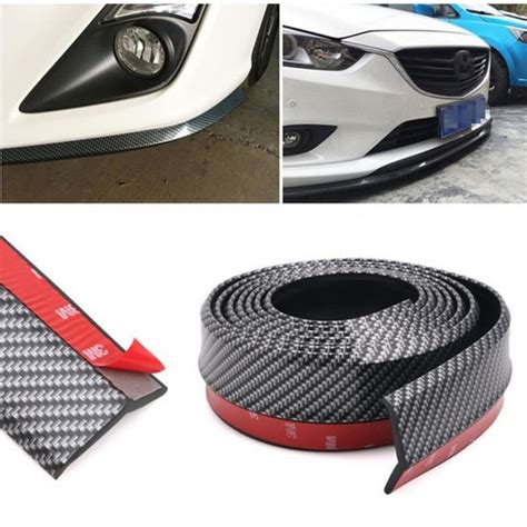 Car Black Soft Carbon Samurai Rubber Skirt Car Front Lip Bumper Rubber