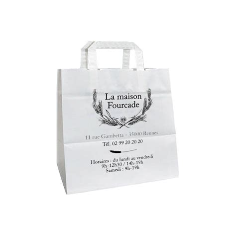 Sac Papier P Plates Kraft Blanc Personnalisable Aubert