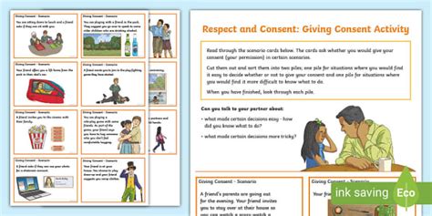 Respect And Consent Ks2 Giving Consent Activity Twinkl