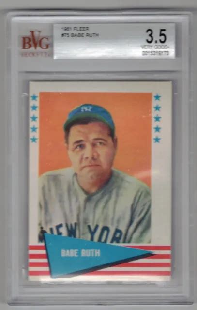 1961 FLEER BABE Ruth 75 Carte Bgs Sous Grade Cour Super EUR 333 19