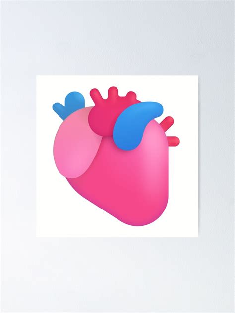 "Anatomical Heart Emoji - optimized" Poster for Sale by abroadDesigns ...