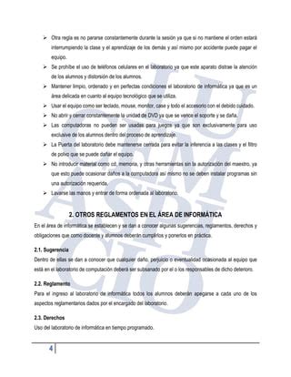 Reglas Del Laboratorio De Informatica Pdf Descarga Gratuita