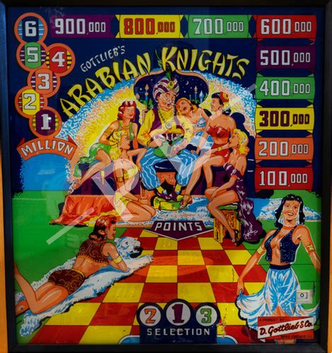 Arabian Knights Gottlieb Backglass Pinball Backglass