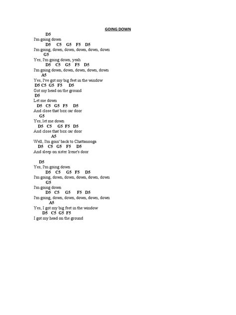 Going Down Lyrics Analysis | PDF