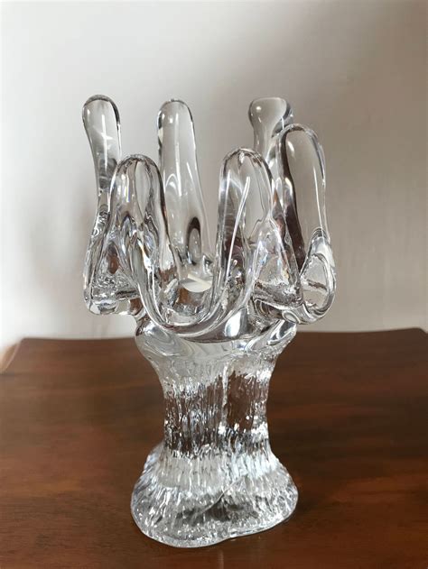 Kosta Boda Votives Sunflower Goran Warff Sweden Crystal Candleholder Glass Candle Holder