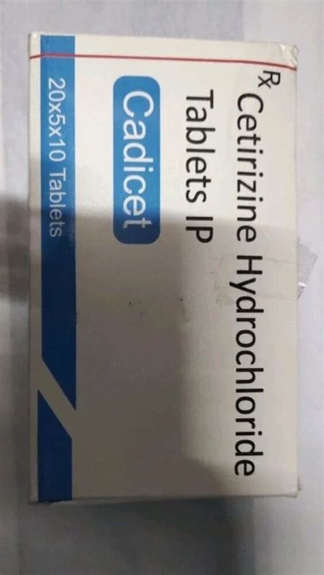 Cadicet Cetirizine Hydrochloride Tablets IP For Clinic 10 Mg At 20