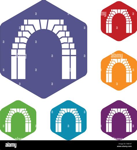 Brick Arch Icons Vector Hexahedron Stock Vector Image Art Alamy