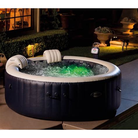 Intex Person Round Inflatable Hot Tub In Blue Wayfair Ca