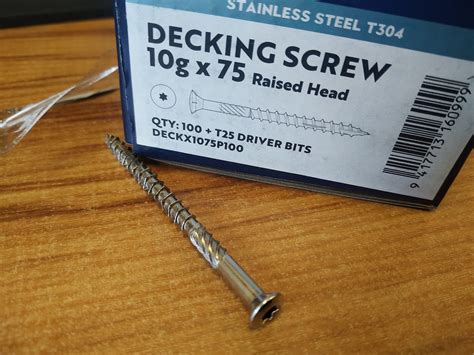 10g x 75mm Raised Torx Decking Screw Stainless Steel | Musgroves Ltd