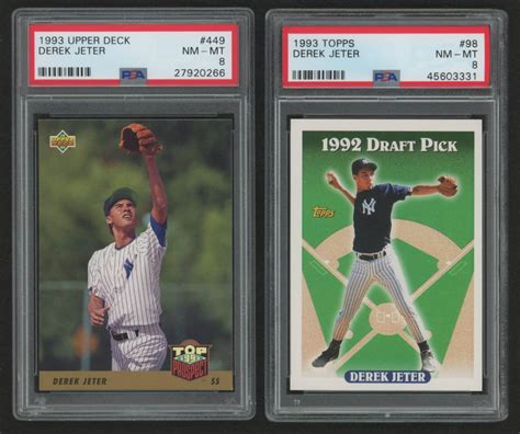 Lot Of Psa Graded Derek Jeter Baseball Cards With Upper Deck