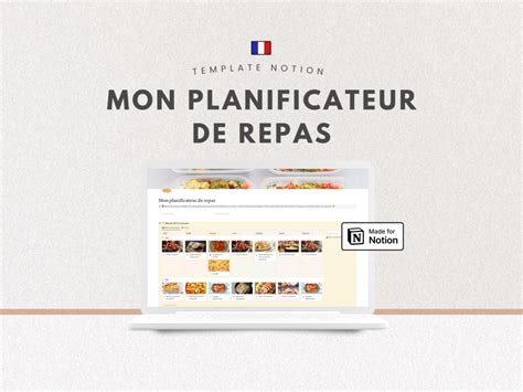 Mon planificateur de repas modèle Notion en français Slow Notion