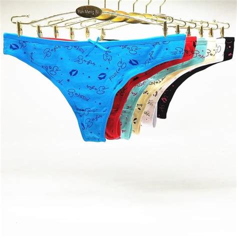 Jual Bikini G String Celana Dalam CD Pola Cetak Sexy Underwear C097 Putih M Jakarta Utara