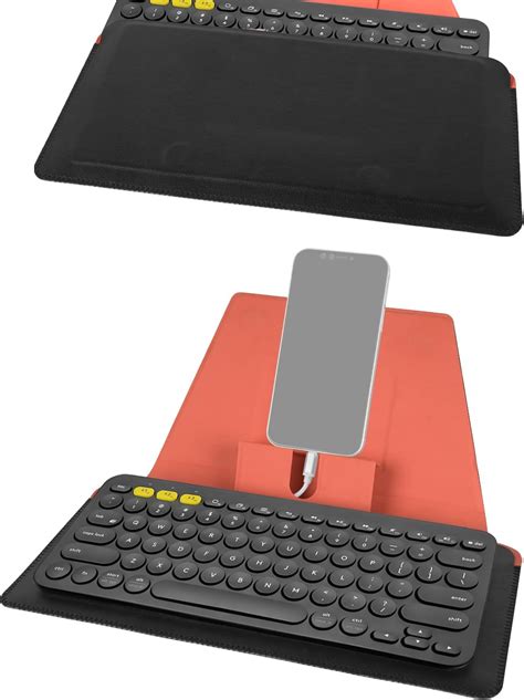Geekria Compact Keyboard Case, Vegan Leather Travel Case with Phone and ...