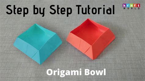 Origami Bowl Paper Bowl Step By Step Tutorial By Kraft World Youtube