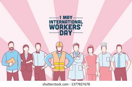 International Workers Day Labor Day Poster Stock Vector (Royalty Free ...