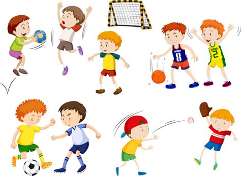 Kids Playing Sports Clip Art