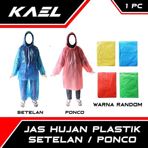 Jual Jas Hujan Plastik Setelan Ponco HDPE LDPE Tebal Bisa Dipakai Ulang