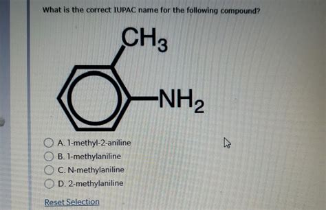 Solved What Is The Correct Iupac Name For The Following