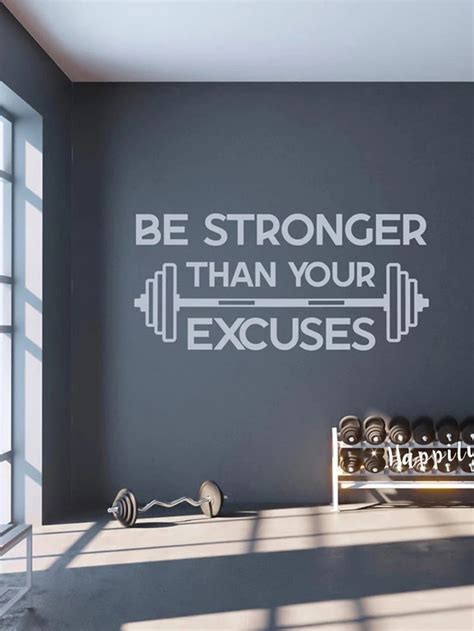 Slogan Graphic Wall Sticker Gym Wall Stickers Gym Wall Decal Gym