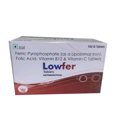 LOWFER Ferric Pyrophosphate Folic Acid Vitamin B12 Vitamin C Tablets