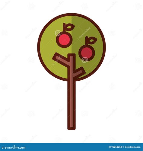 Apple Tree Isolated Icon Stock Vector Illustration Of Environmental