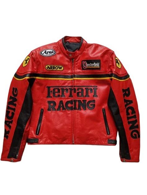 Ferrari F1 Racing Jacket Men Red Cowhide Leather Formula Man Etsy