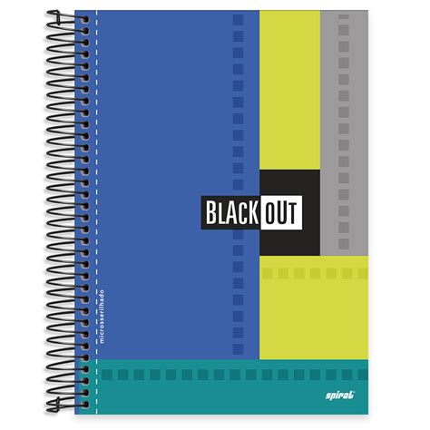 Caderno Universitário Capa Dura 20X1 320 Folhas Black Out Azul Spiral